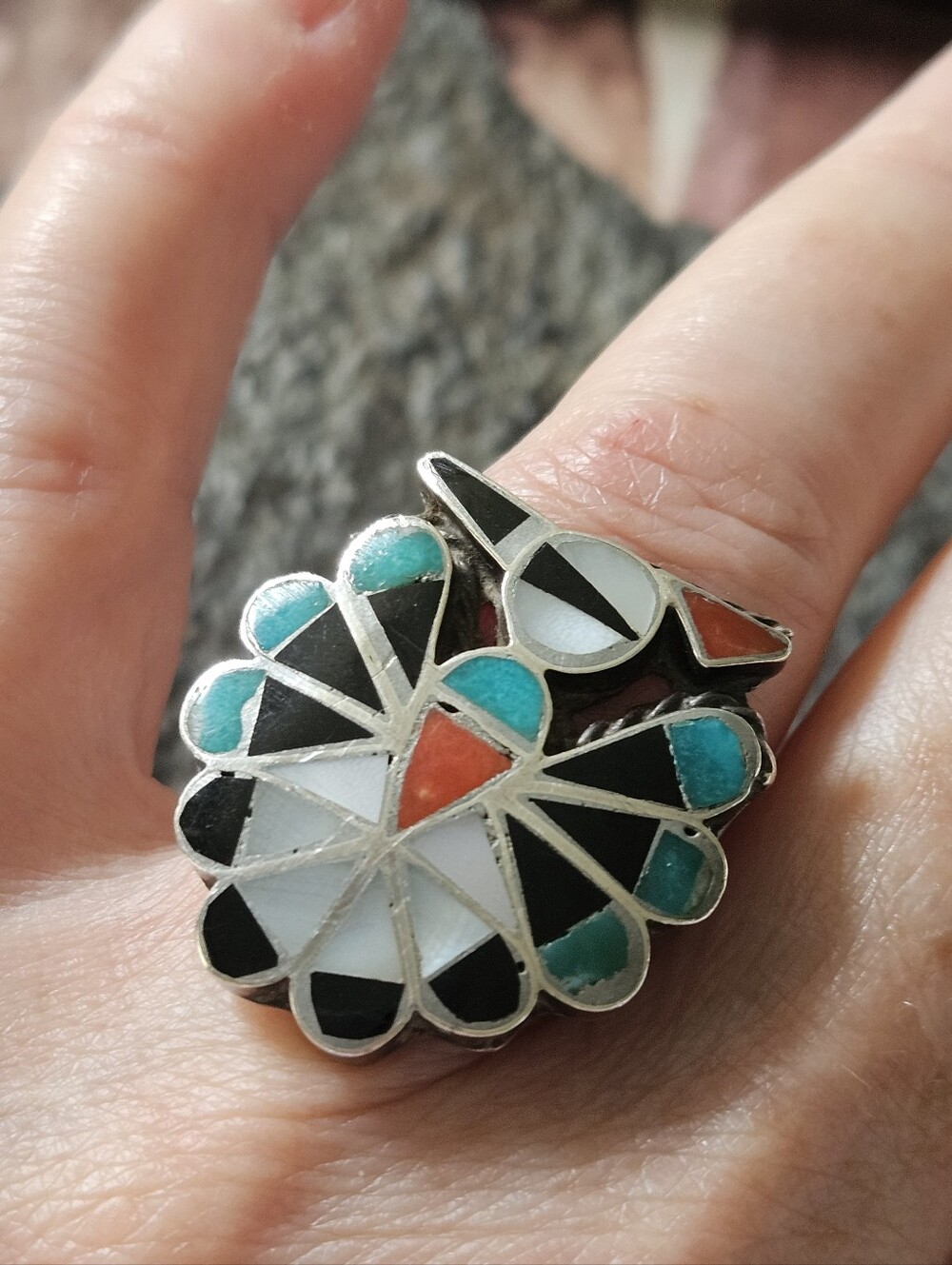 Vintahe Zuni Inlay Thunderbird Rinh